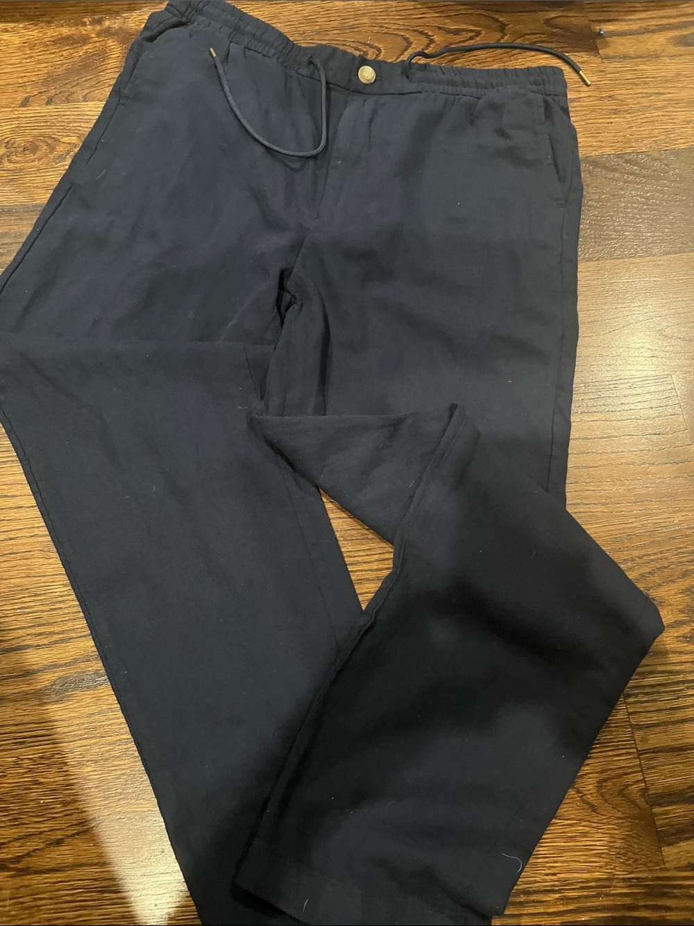 Rails Men's Navy Black Drawstring Joggers with Button Waist